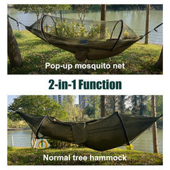 Double Sided Zipper Outdoor Camping Hammock with Mosquito Net