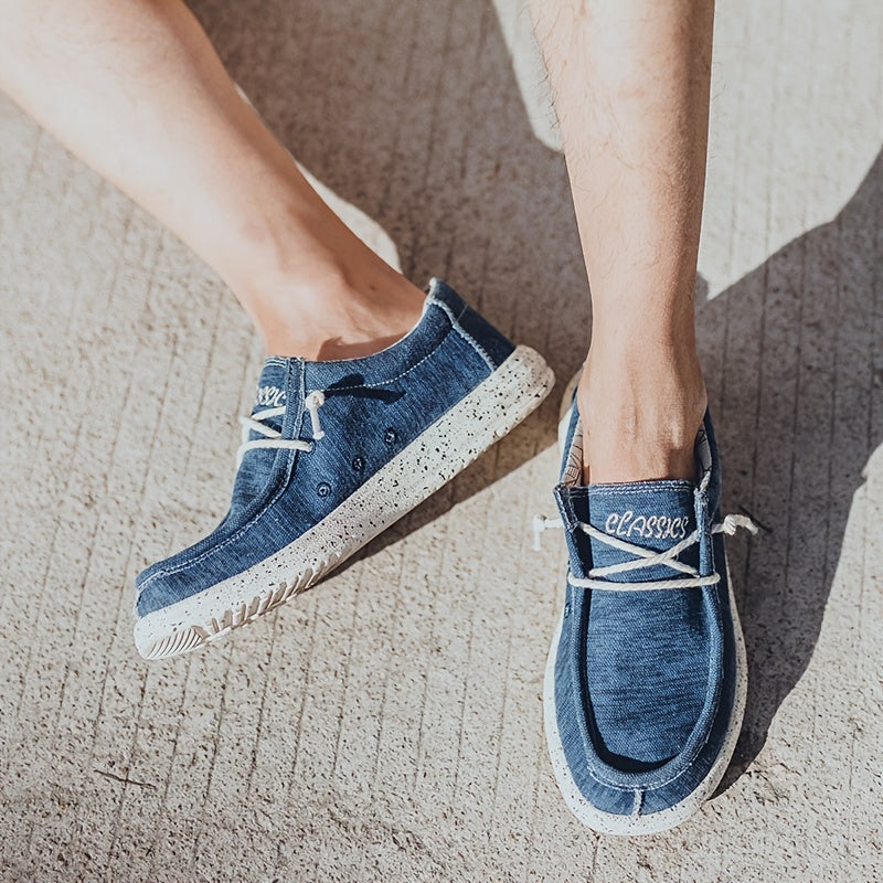 Men's Denim Slip On Loafers Flat Shoes