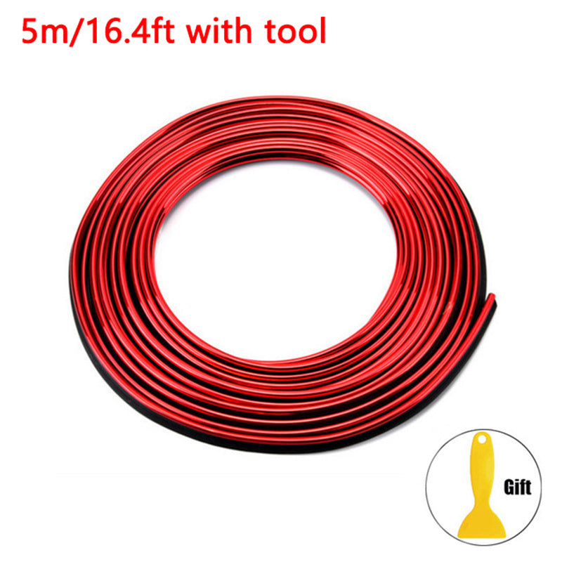 Flexible Car Moulding Decoration Strips 16ft 5m PVC Interior Auto Trim