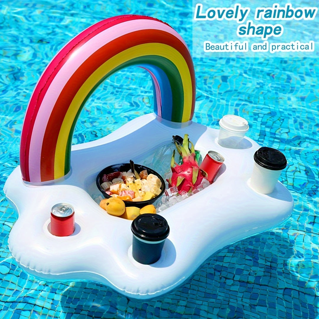 Rainbow Inflatable Drink Holder for Pool Party