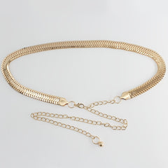 Women's Metal Waist Chain Decoration Dress Long Skirt Top Waist Slimming Belt