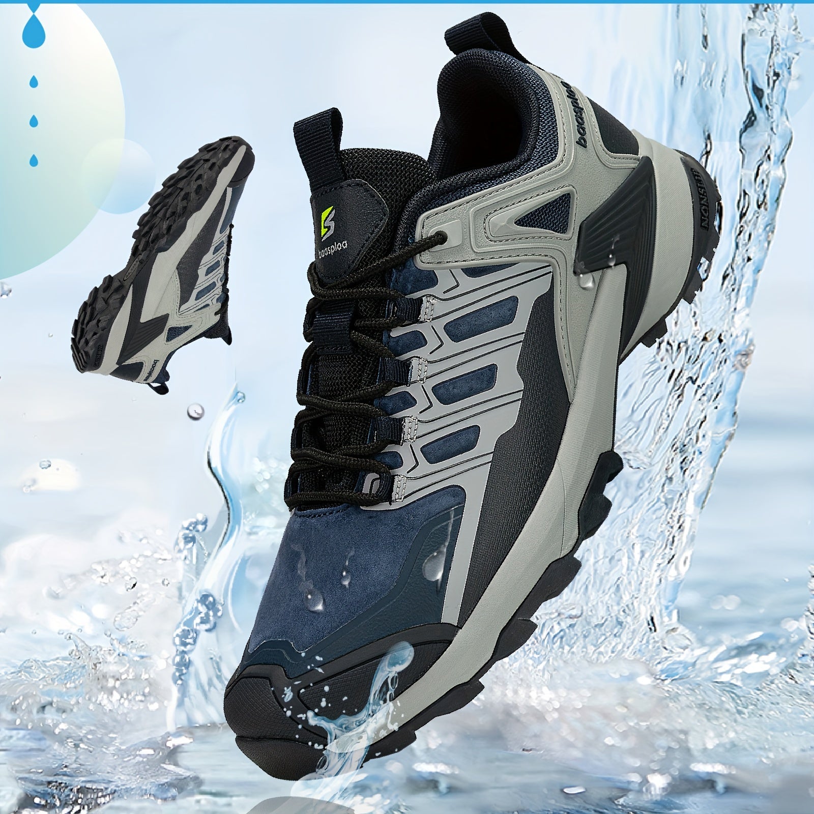 Baasploa Men's Hiking Shoes Comfy Non Slip Sneakers for Outdoor Activities