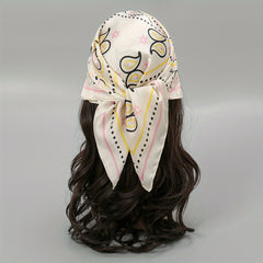 Geometric Paisley Print Bandana Square Scarf Satin Neckerchief