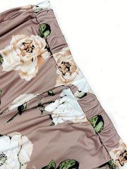 Women's Plus Floral Print High Rise Cropped Trouser