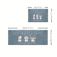 Grey Background Runner Rug Crystal Velvet Carpet Tableware Pattern Floor Mat