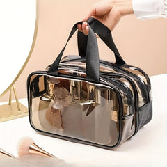 Double Layer Toiletry Bag Waterproof Travel Storage Bag PVC Makeup Bag