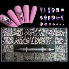 Assorted Nail Rhinestones Set - Decorative Gems for Nail Art