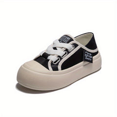Women's Big Toe Canvas Shoes Casual Lace Up Outdoor Platform Shoes