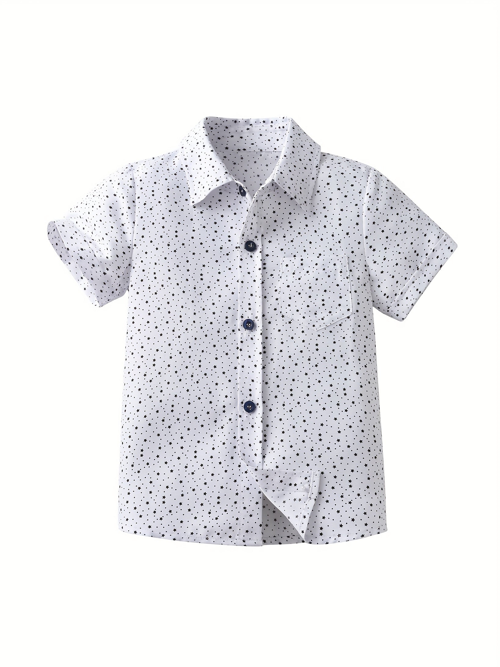 Boys Creative Ink Printing Shirt Short Sleeves Button Spring Summer Kids Clothes