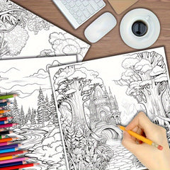 Psychedelic Forest Coloring Book Deluxe Edition 22 Pages 20x20cm
