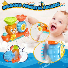 Powerful Suckers Bath Toy with Slide & Water Play Teddy Bear