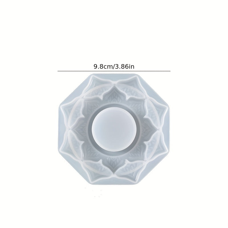 Concrete Candle Jar Silicone Mould Round Lotus Candle Holder Cement Plaster Mold