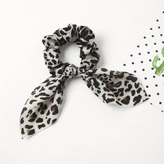 Leopard Print Bow Hair Scarf Scrunchies Boho Hair Tie Elastic Hair Scrunchy