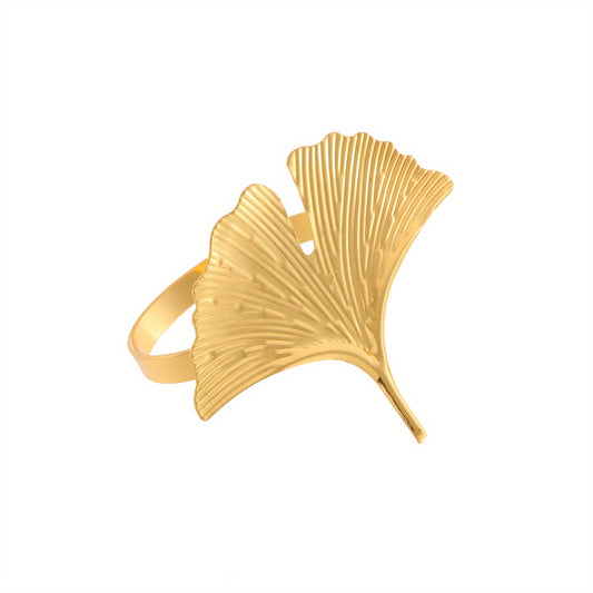 6pcs Ginkgo Leaf Napkin Ring for Farmhouse Wedding