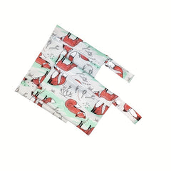 2pcs Fox Print Waterproof Diaper Bag Washable Travel Bag