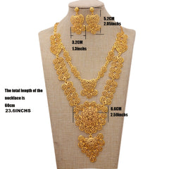 18K Plated Jewelry Set with Pendant Necklace & Dangle Earrings