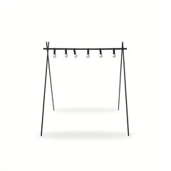 Portable Tripod Camping Hanging Rack with Hook Cookware and Clothes Drying Shelf