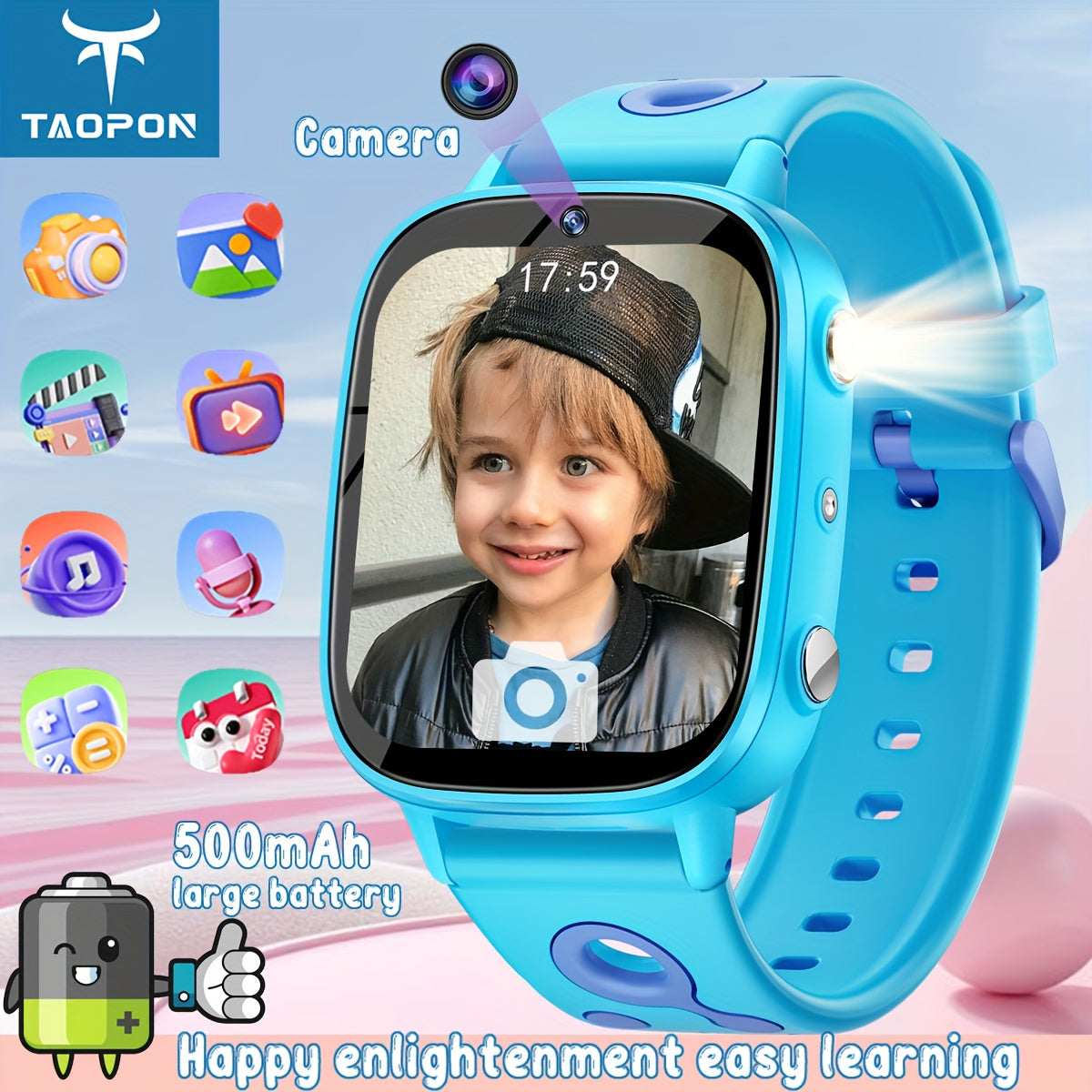 TAOPON Kids Smart Watch with Camera and HD Display