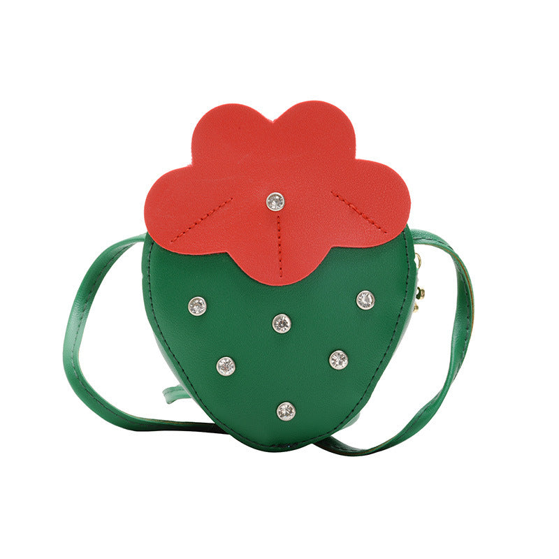 Strawberry Zipper Shoulder Bag Messenger Bag Coin Purse Wallet Kids