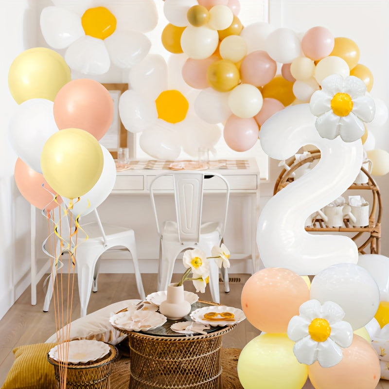 19pcs Daisy Theme Birthday Balloons 81 28 Cm Number Balloon