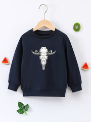 Cowboy Pattern Boys Sweatshirt Long Sleeve Pullover For Kids
