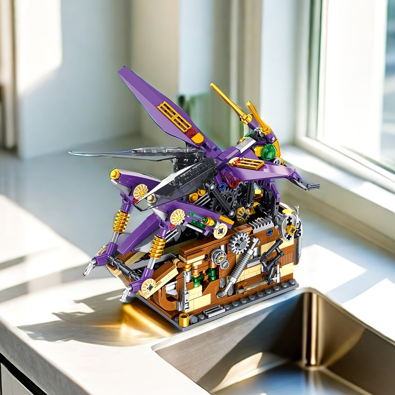 Mechanical Grasshopper Model Puzzle Toy Building Block Set