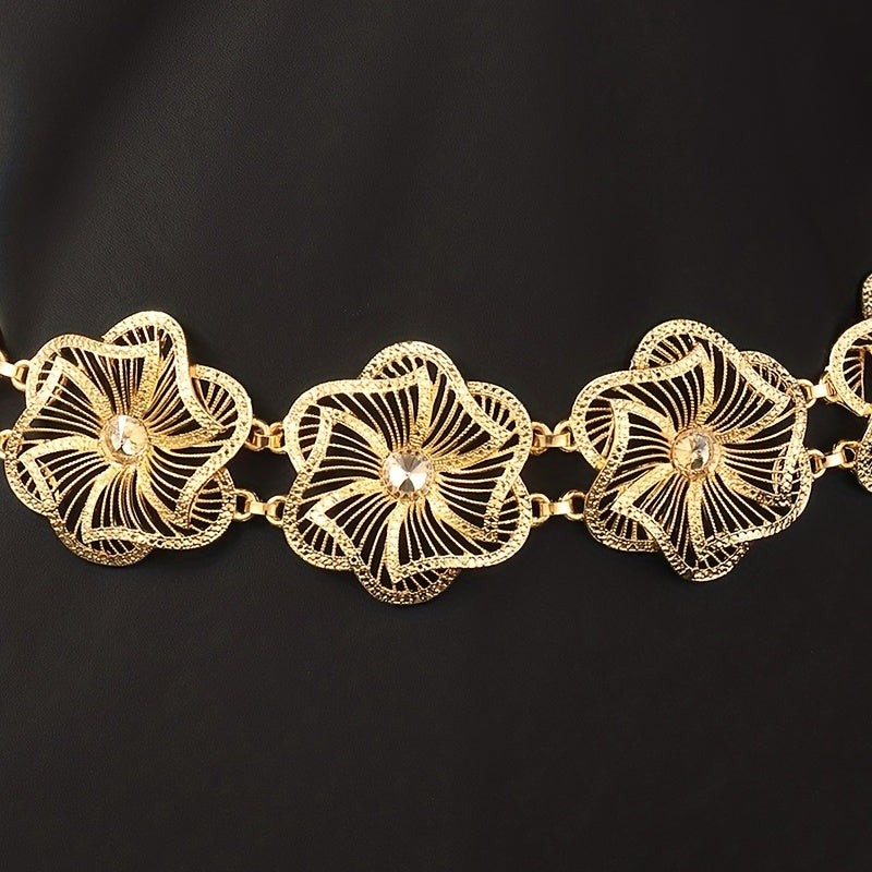 Boho Flower Waist Chain Indian Style Dance Belt