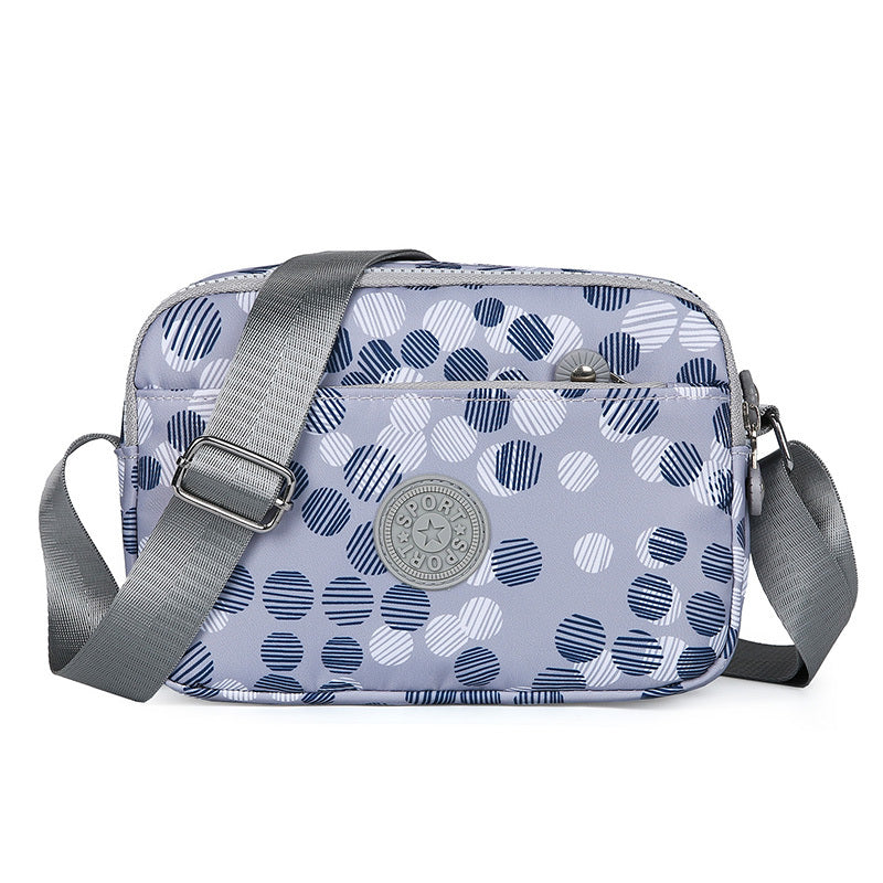 Letter Patch Decor Nylon Shoulder Bag With Pockets