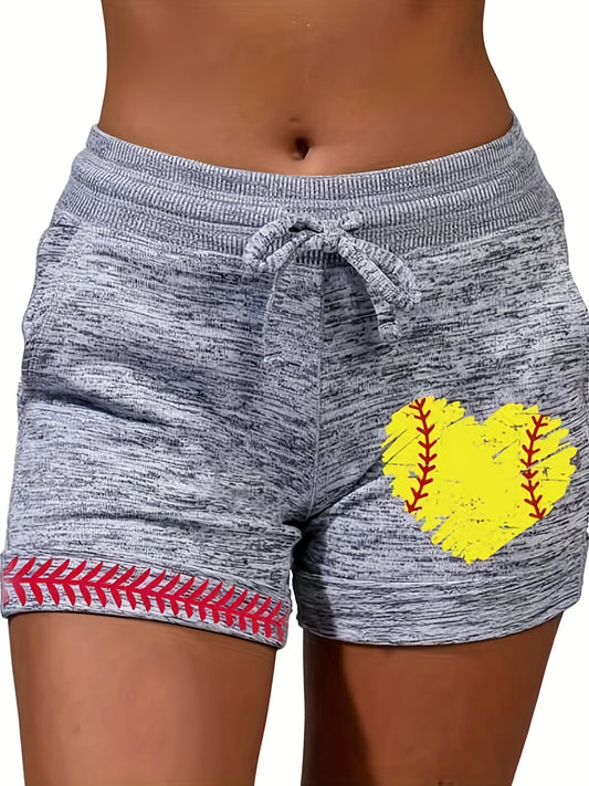 Graphic Pattern Drawstring Shorts with Pockets