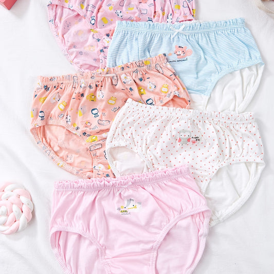 Girls Mini Cartoon Animal Graphic Shortie Brief Soft Cotton Underwear
