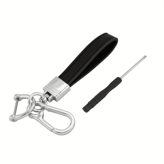 Leather Car Keychain Metal Key Chain Car Fob Key Holder