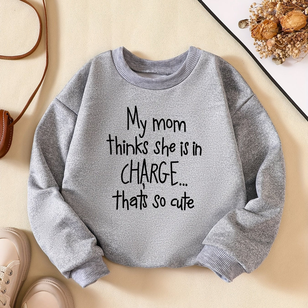 Girls Letter Print Sweatshirt Pullover for Party Holiday Outfit