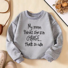 Girls Letter Print Sweatshirt Pullover for Party Holiday Outfit