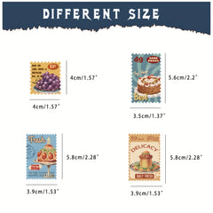 Retro Food Stickers Pack of 50, DIY Decoration, Bullet Journals