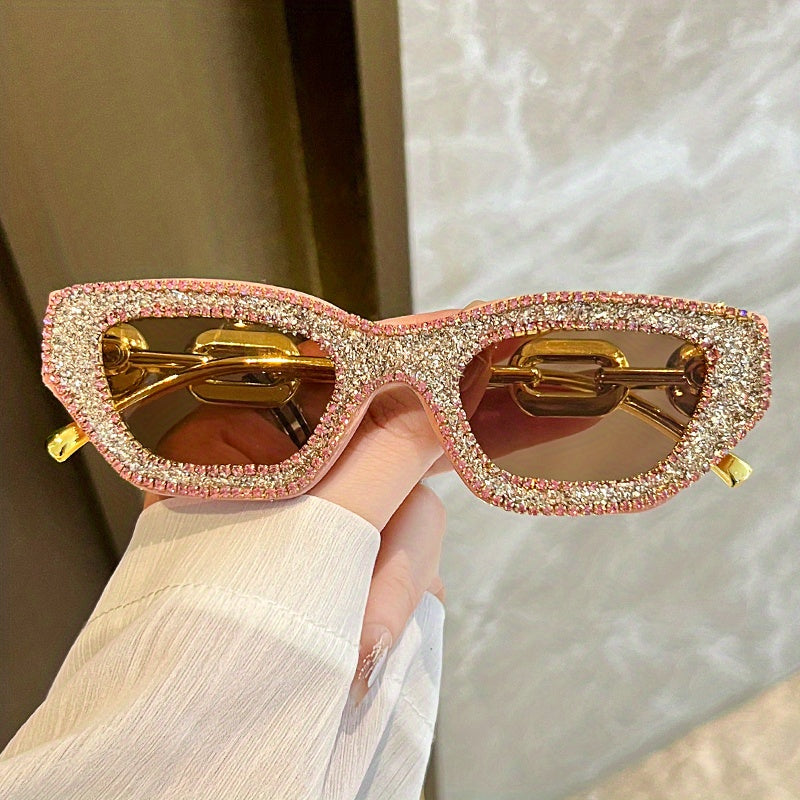 Y2K Cat Eye Sunglasses Rhinestone UV400 Sun Shades
