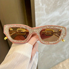 Y2K Cat Eye Sunglasses Rhinestone UV400 Sun Shades