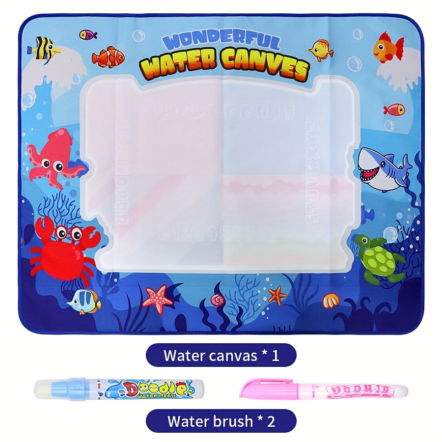 Magic Doodle Mat & Watercolor Canvas for Kids Mess Drawing Fun