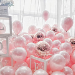 20pcs Pink Confetti Balloon Set For Parties & Events