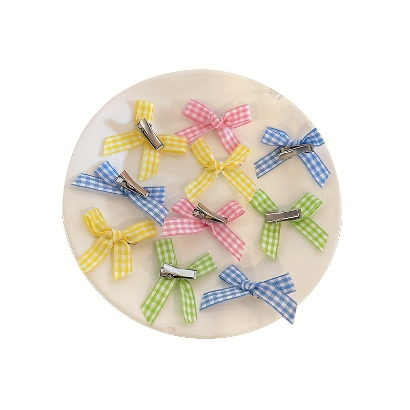 5pcs Rectangle Bow Hair Clips Set for Baby Girls