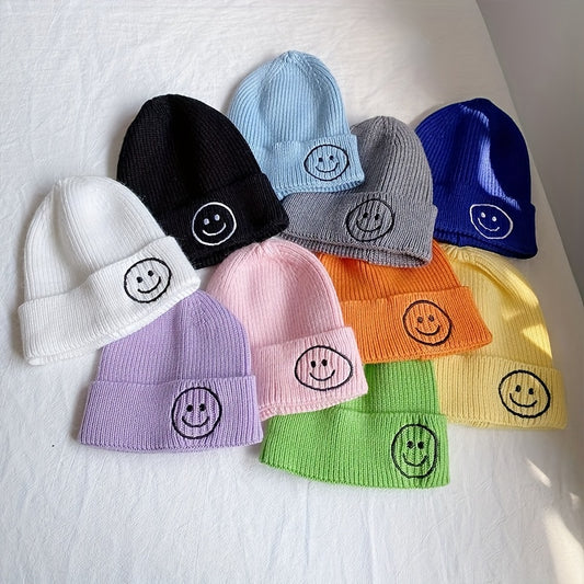 Kids Smiling Face Baby Hat Warm Knitted Woolen Hat