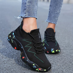Women's Knit Sock Sneakers Casual Non Slip Platform Shoes
