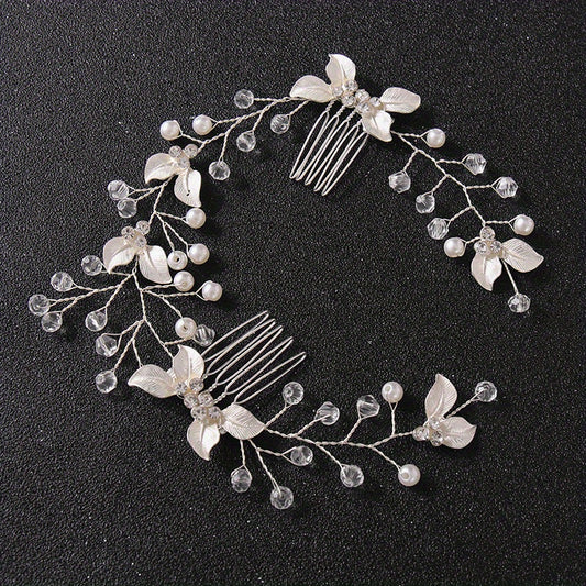 Leaf Hair Comb Headband Tiara For Bride