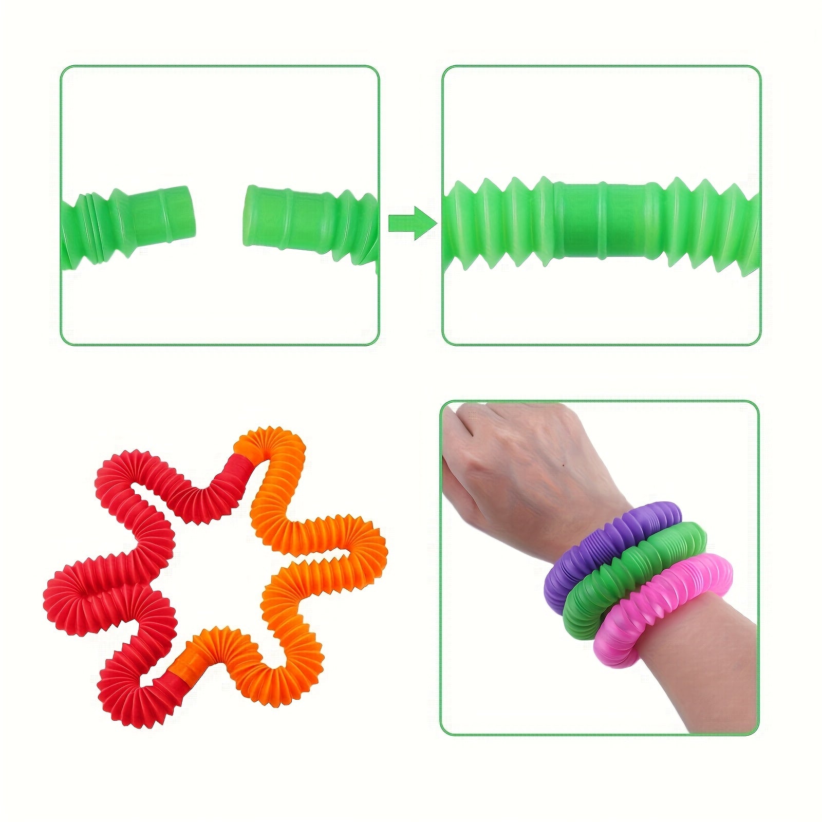 Sensory Stretchy Tubes Toy Colorful Fidget ADHD Autism Gift Creative Unique