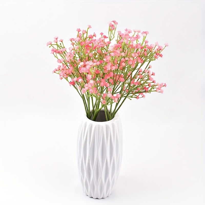 5pcs Simulation Gypsophila Wedding Bouquet Soft Glue Three Forks Plastic Flower