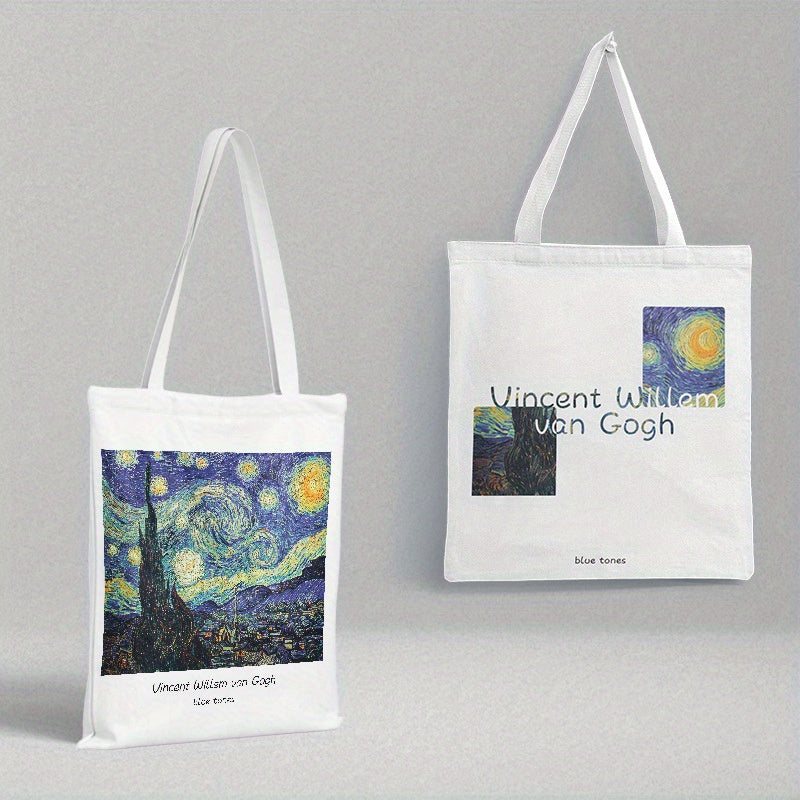 Classic Painting Printed Large Capacity Canvas Tote Bag