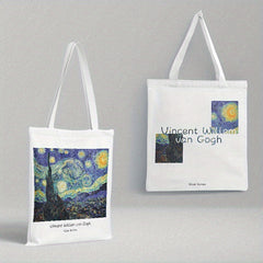Classic Painting Printed Large Capacity Canvas Tote Bag