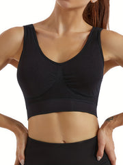 4pcs Wireless Sports Bras Running Workout Tank Bra Women's Lingerie