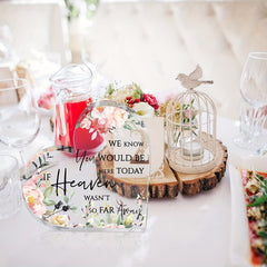 Heart Acrylic Sign Love Memories Wedding Memorial Table Decor