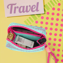 Large Capacity Mesh Makeup Bag in Dopamine