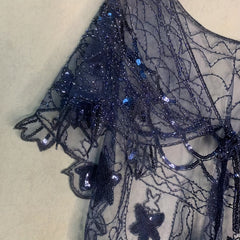 Vintage Lace Sequin Embroidery Shawl Cape Wrap for Party
